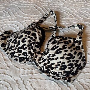 Bleu Rod Beattie Black, Off-White & Taupe Leopard Bikini Top